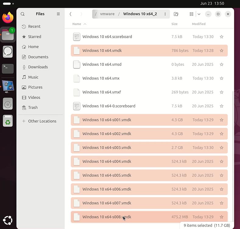 Archivos de máquinas virtuales de VMware en Linux Archivos de máquinas virtuales de VMware en Linux