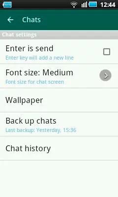 Settings / Chats