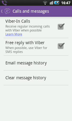 Viber. Calls and messages