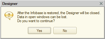 After the infobase is restored