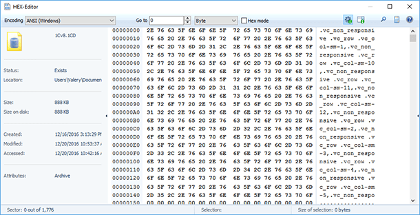 HEX editor