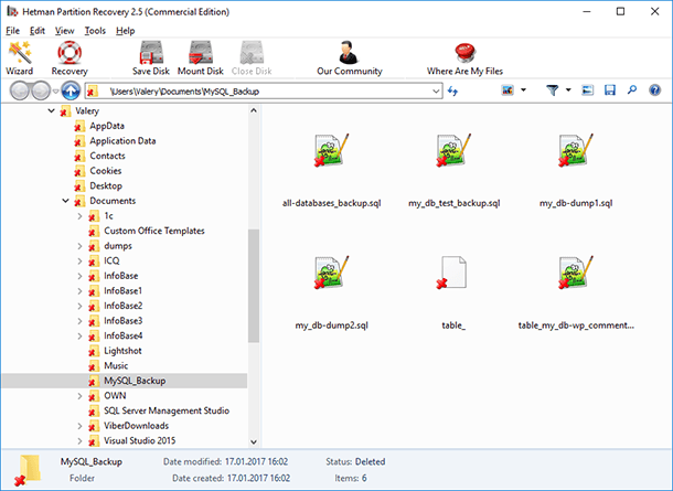 Hetman Partition Recovery. Result of analysis