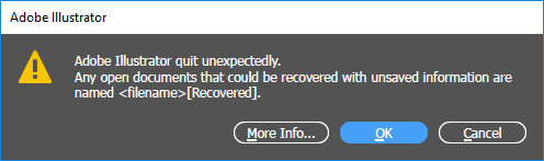 Adobe Illustrator quit unexpectedly