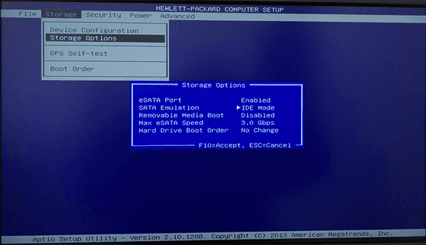 Hewlett-Packard Computer Setup. «IDE Mode»