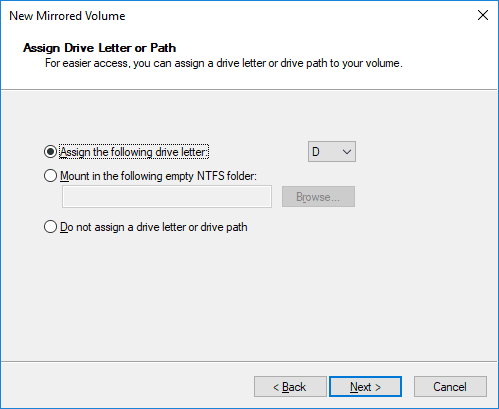 Assigning Drive Letter or Path