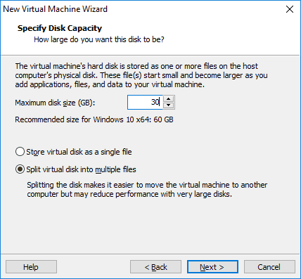 Specify Disk Capacity