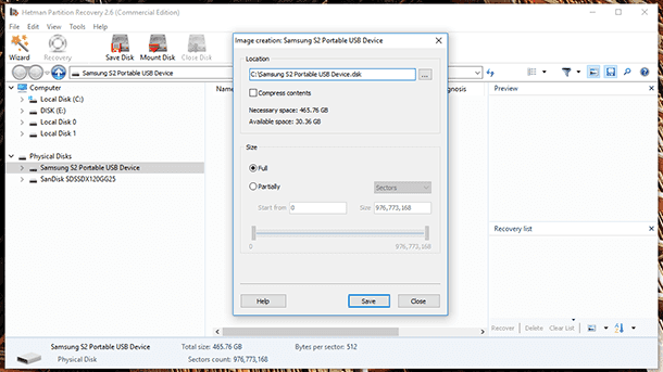 Hetman Partition Recovery. Image Creation