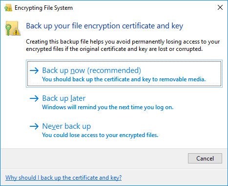 Encrypting file system