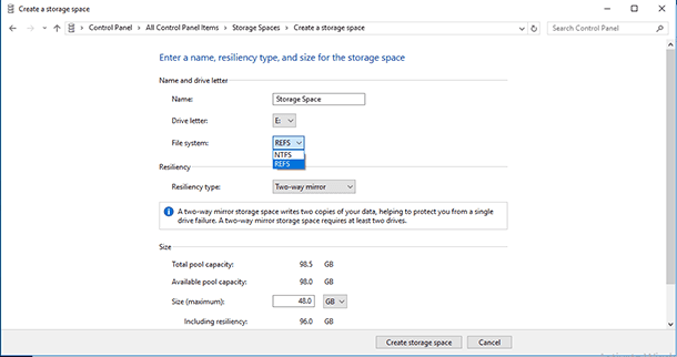 ntfs vs refs