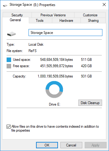 Disk Properties