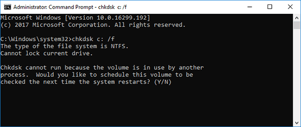 Command prompt. Type in chkdsk and press Enter.