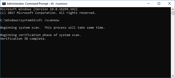 In the Command prompt window, type in the command sfc / scannow and press Enter