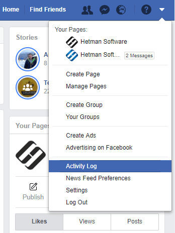 Settings / Acivity Log