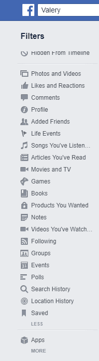 Select and view activities sorted by one of the many categories available.