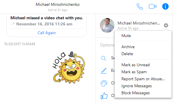 To delete the entire chat, go to the chat menu and select Delete.