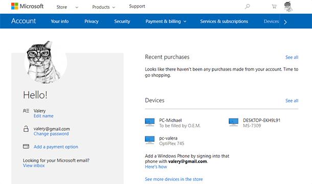 Microsoft account