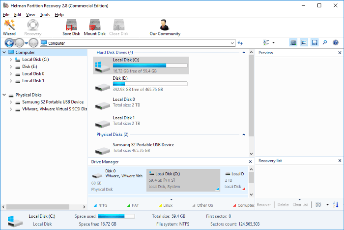 Hetman Partition Recovery. Disks