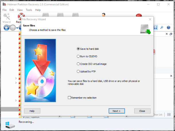 Hetman Partition Recovery. Save files