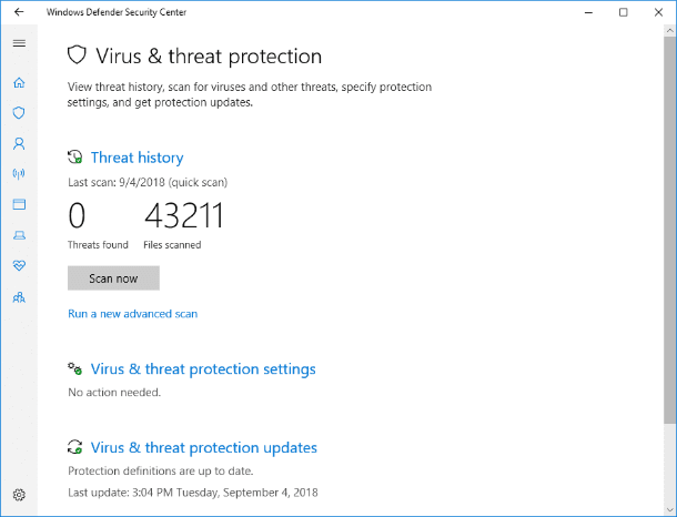 Virus & threat protection