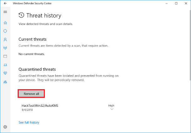 Threat history