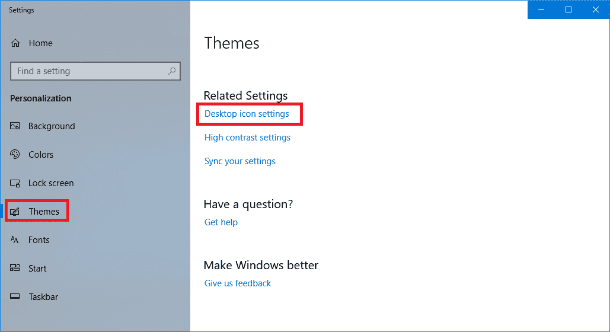 Desktop icon settings