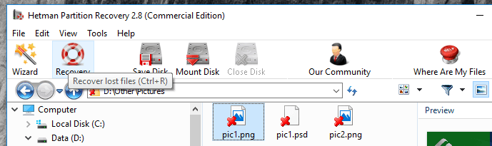 Hetman Partition Recovery. Recover lost files