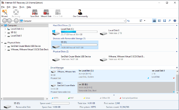 Hetman Partition Recovery. Disks