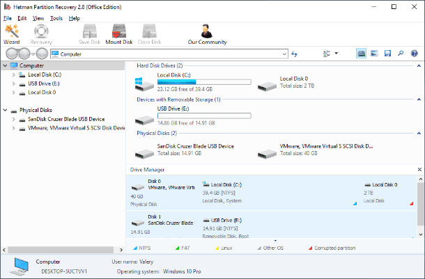 Hetman Partition Recovery. Disks