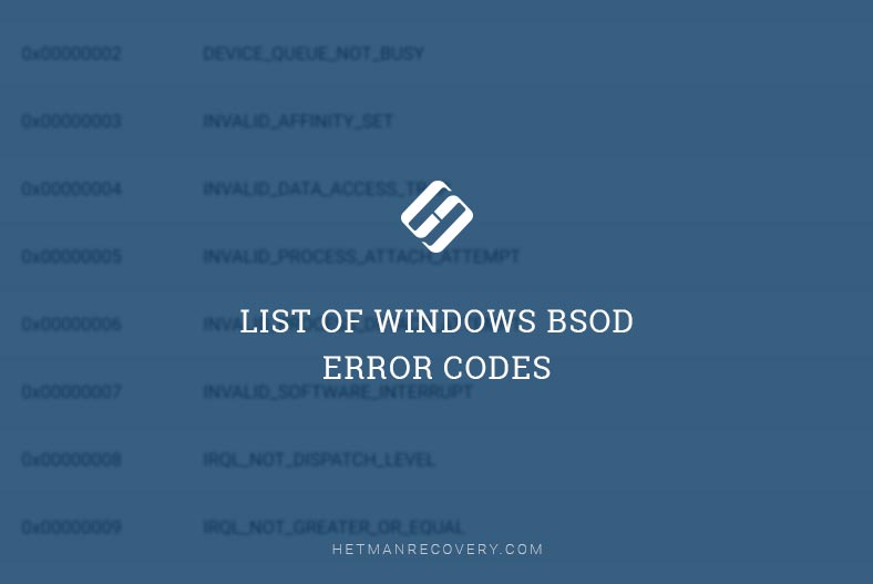 All Error Codes That Can Show Up in The Different Displays and