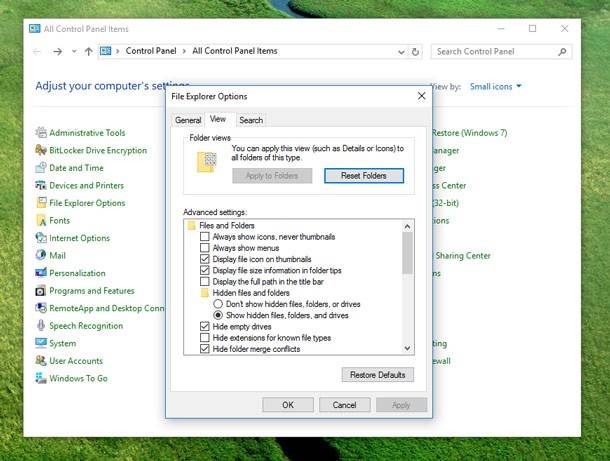 File Explorer Options