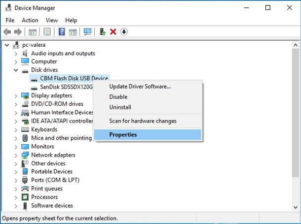 USB Flash Drive Properties