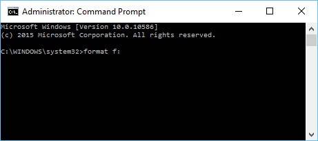 Enter a command: format f: