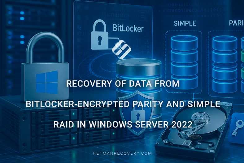 Recovery of data from BitLocker-encrypted Parity and Simple RAID in Windows Server 2022