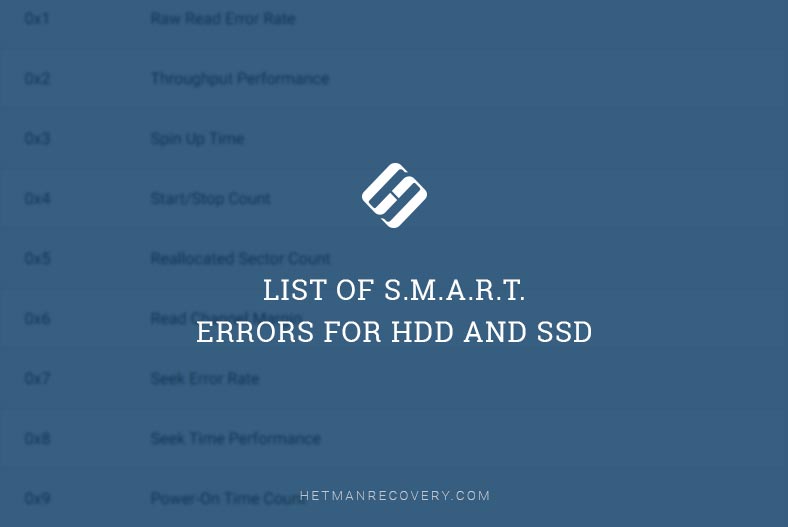 List of S.M.A.R.T. Errors for HDD and SSD