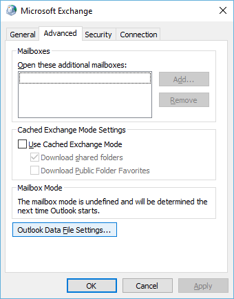 OutLook Exchange Settings