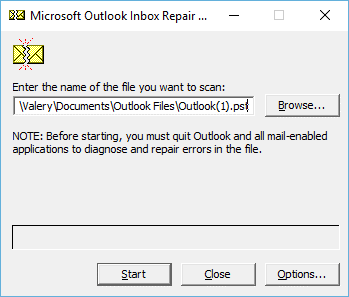 Microsoft Outlook inbox repair tool