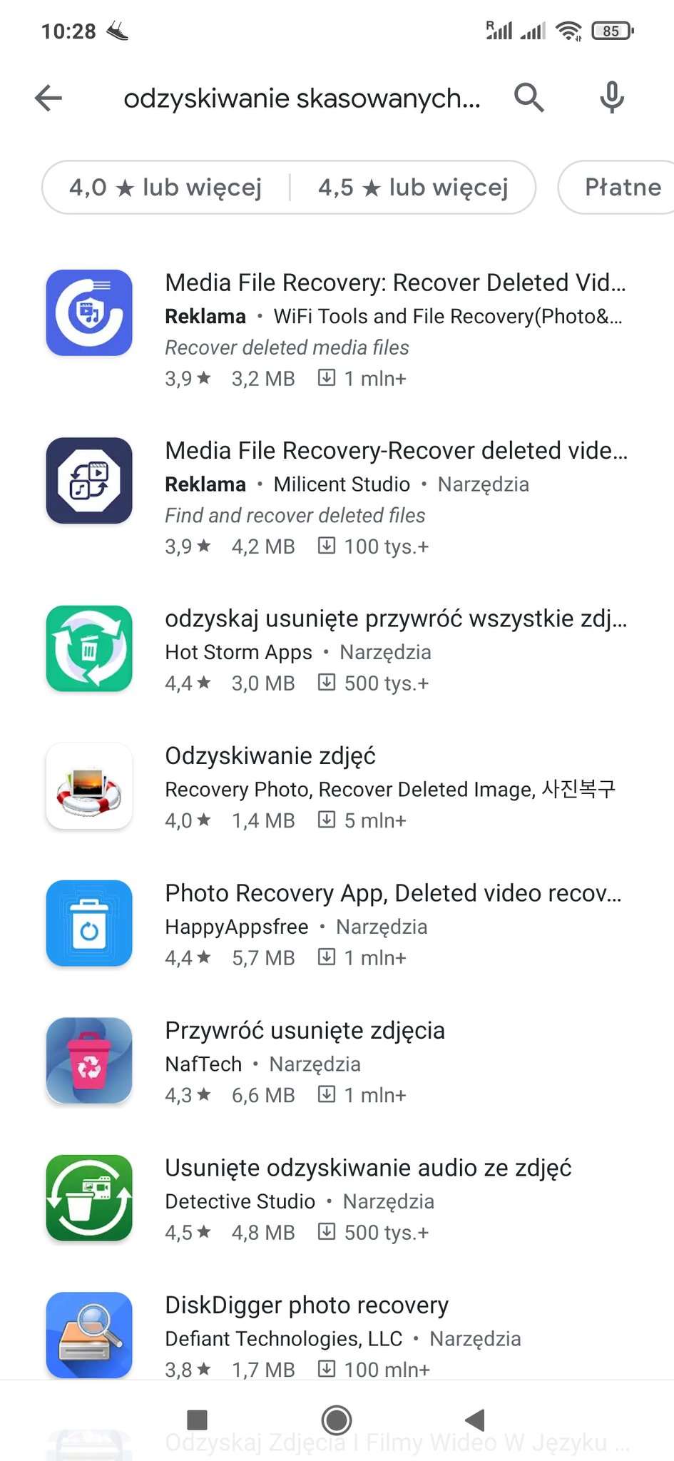 Aplikacje do odzyskiwania wideo na urządzeniu z systemem Android