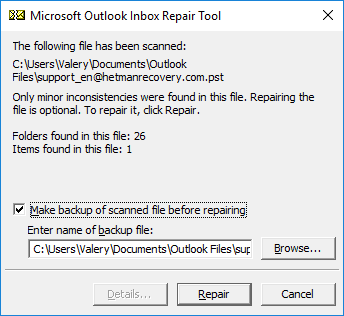  Zasada odzyskiwania folderu Microsoft Outlook 