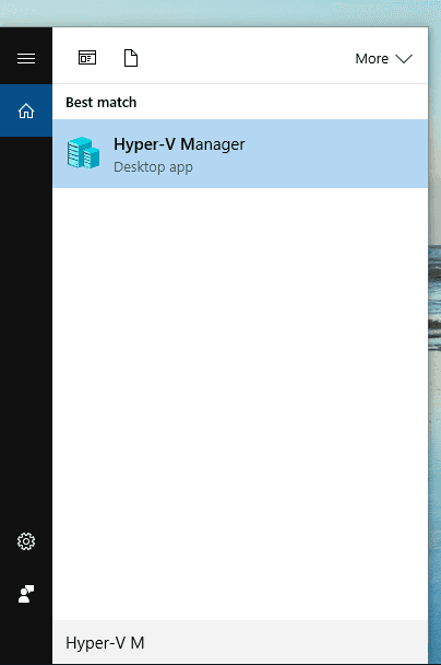 Wyszukiwanie: Hyper-V Manager