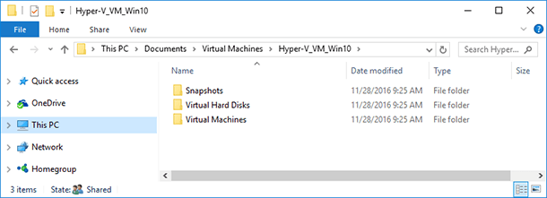 Folder z wyeksportowaną kopią maszyny wirtualnej: C:UsersPublicDocumentsHyper-VVirtual hard disks