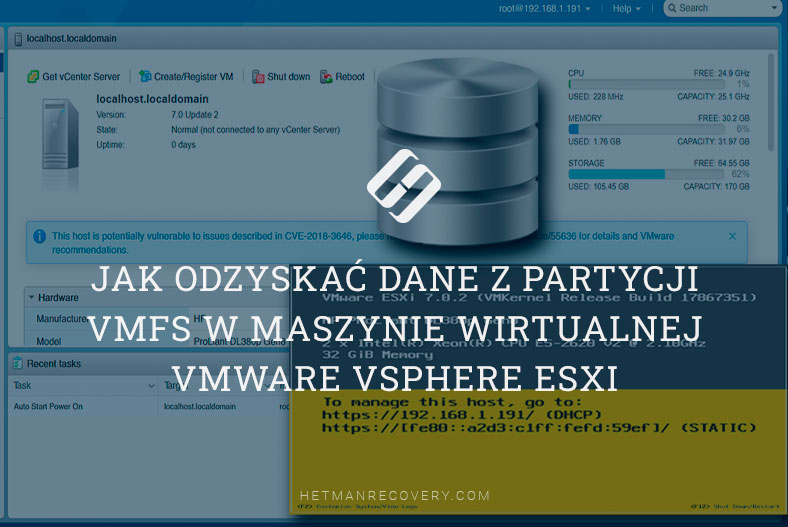 Jak odzyskać dane z partycji VMFS w maszynie wirtualnej VMware vSphere ESXi