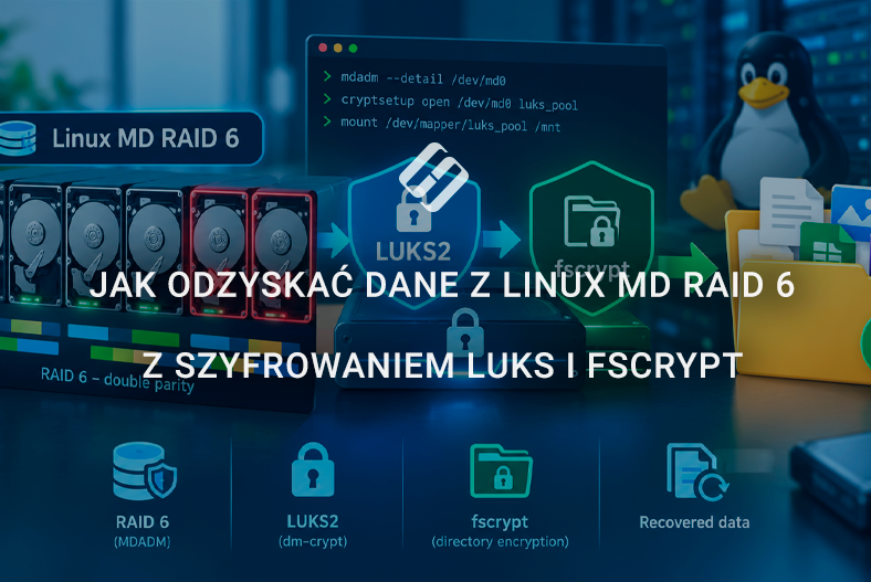 Jak odzyskać dane z Linux MD RAID 6 z szyfrowaniem LUKS i fscrypt