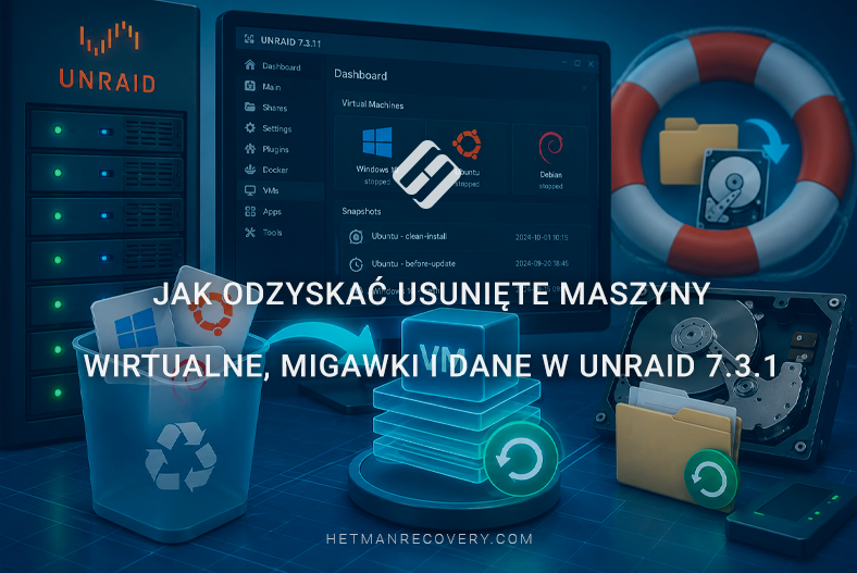Jak odzyskać usunięte maszyny wirtualne, migawki i dane w Unraid 7.3.1
