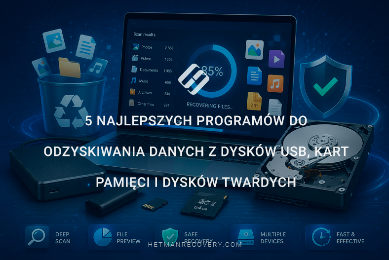 5 najlepszych programów do odzyskiwania danych z dysków USB, kart pamięci i dysków twardych