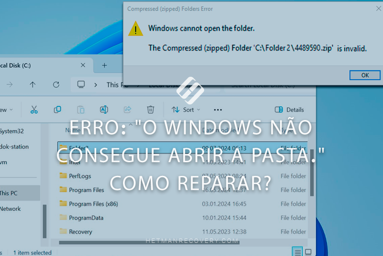 Erro: “O Windows não consegue abrir a pasta.” Como reparar?