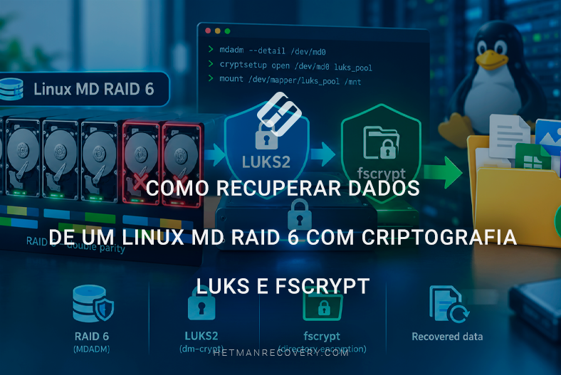 Como recuperar dados de um Linux MD RAID 6 com criptografia LUKS e fscrypt
