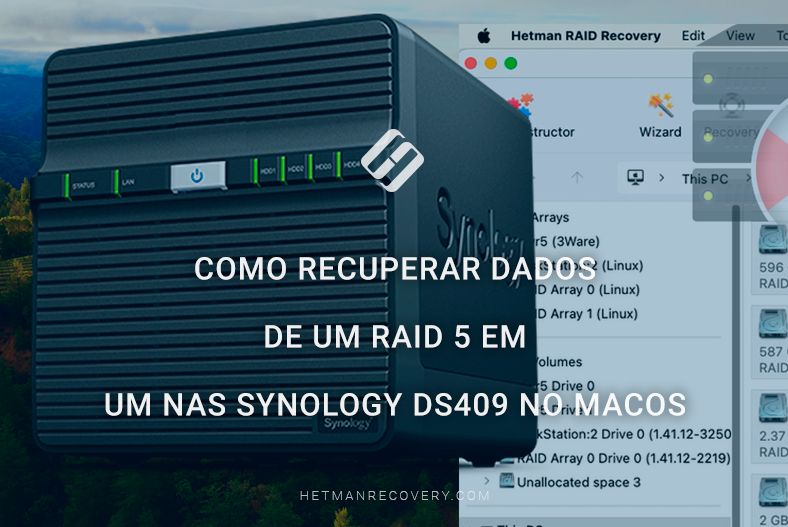 Como recuperar dados de um RAID 5 em um NAS Synology DS409 no macOS