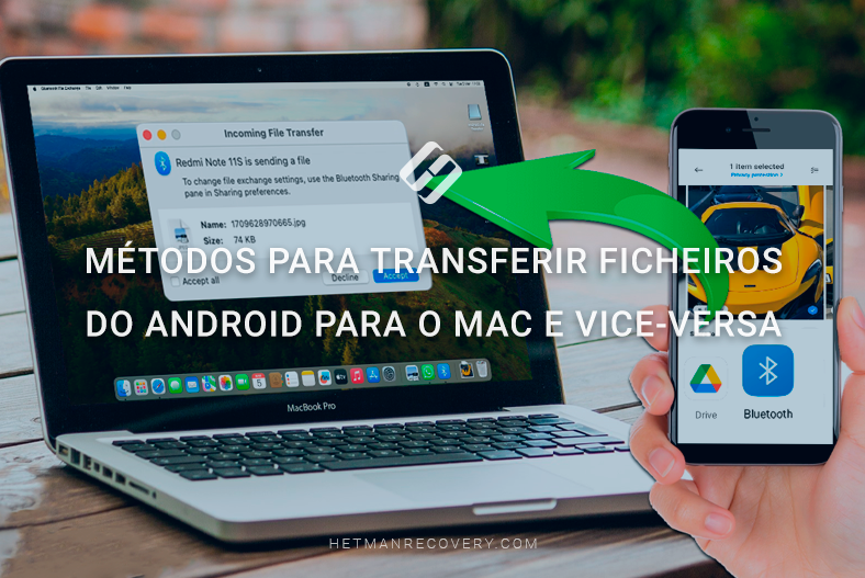 Métodos para transferir ficheiros do Android para o Mac e vice-versa