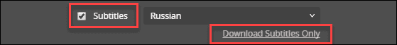 AnyVid. «Download Subtitles Only»