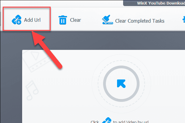 WinX YouTube Downloader. Нажать на кнопку «Add Url»